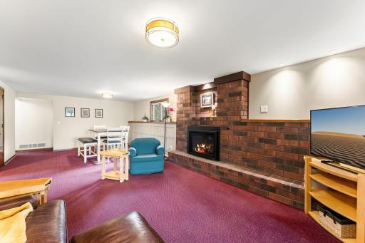 Family Room Lower Level - Gas Burning Fireplace with Gorgeous Brick Surround