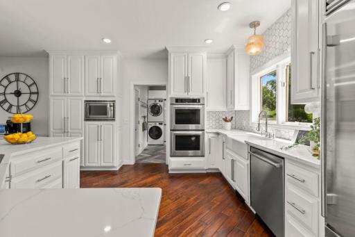 Kitchen into mudroom and laundry room