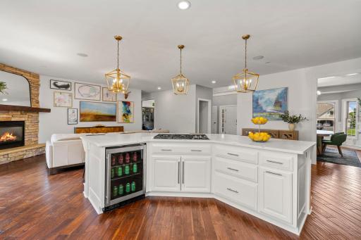 Kitchen into living room