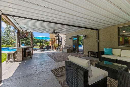 Lower-level patio and outdoor bar (2020)