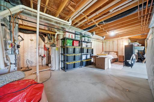 There is additional space for another bedroom and bathroom in the lower level