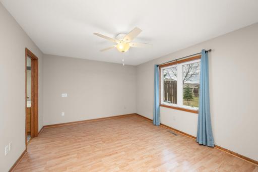 Note how the LVP flooring flows nicely into the large owner's bedroom!