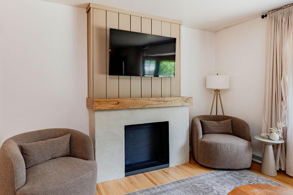 Fireplace wall - electrical hookup behind faux fireplace