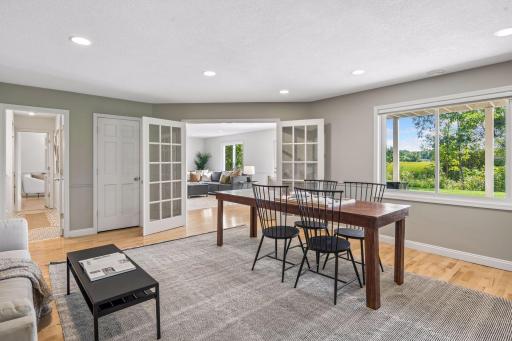 Work space, crafting, office or 5th bedroom adjoins to walk-thru bath.