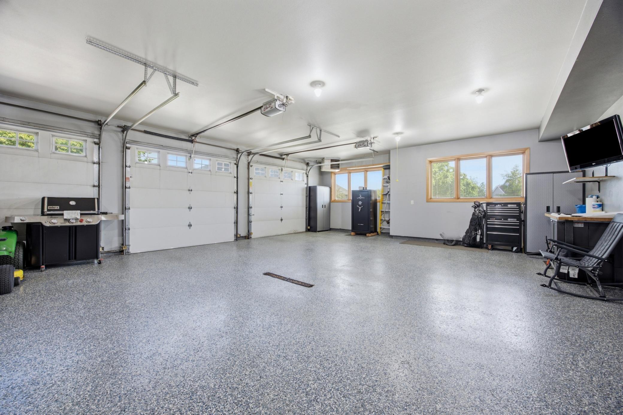 finished, heated garage