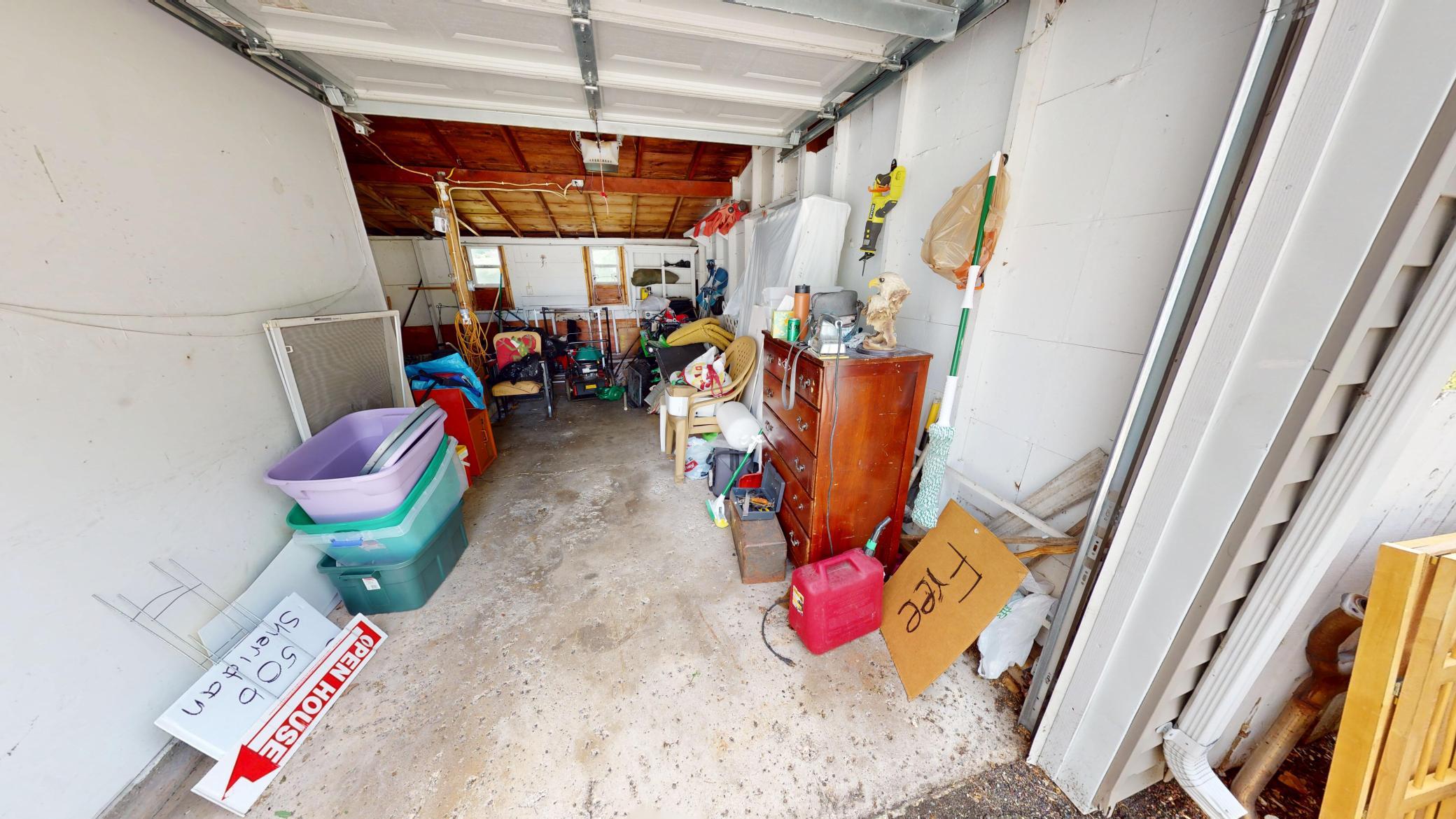 Inside garage