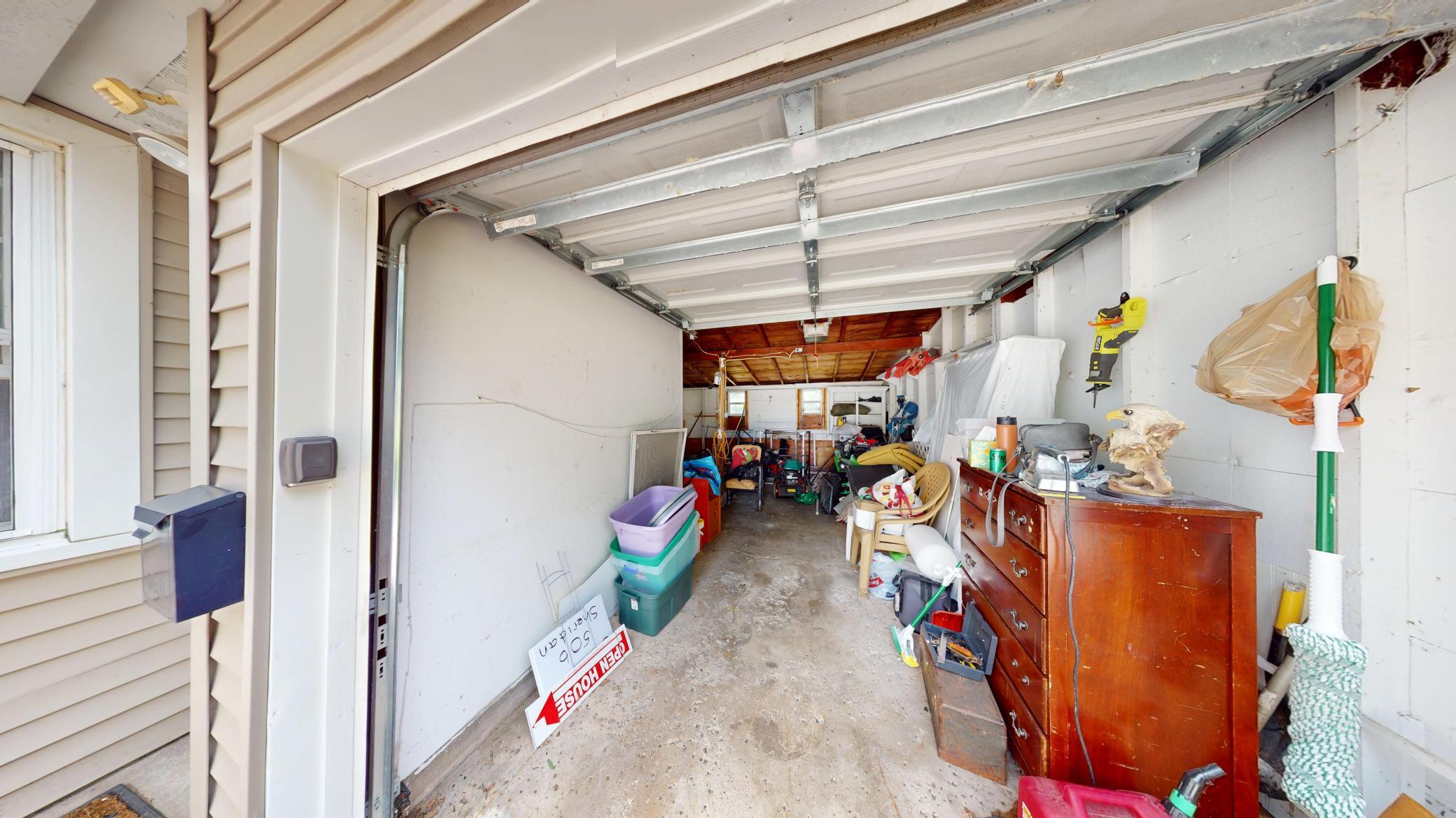 Inside garage