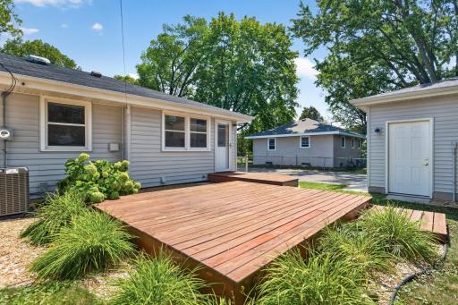Right from the kitchen you can find the expansive backyard deck extends the home's living space outdoors.