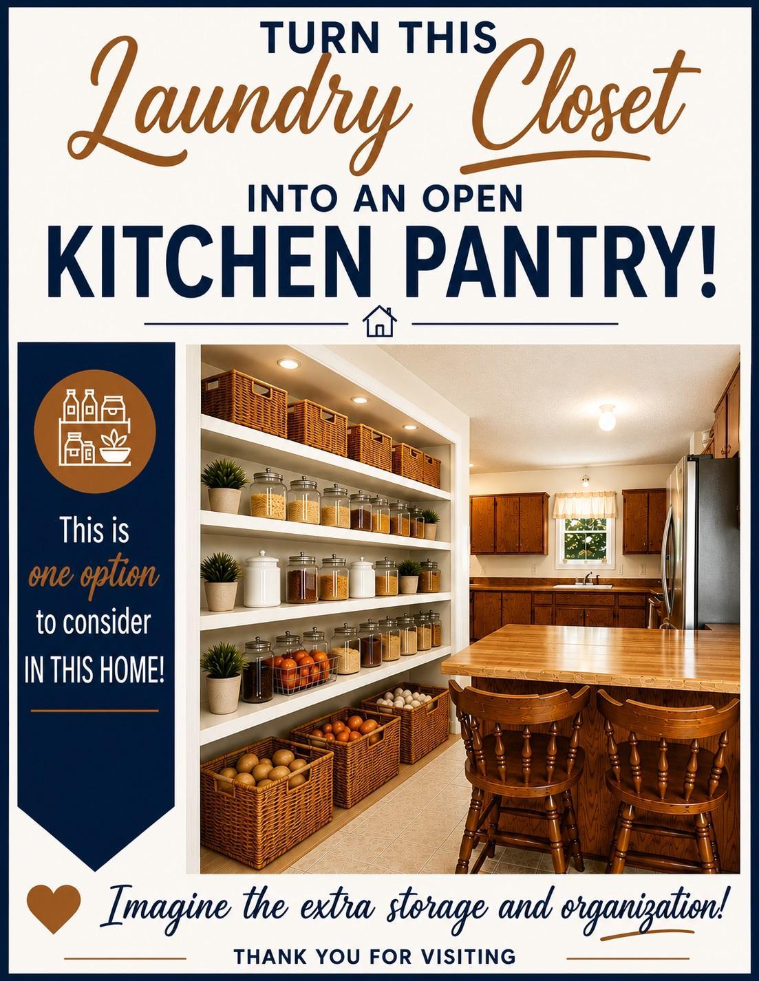 There are options to move laundry and have additional kitchen space