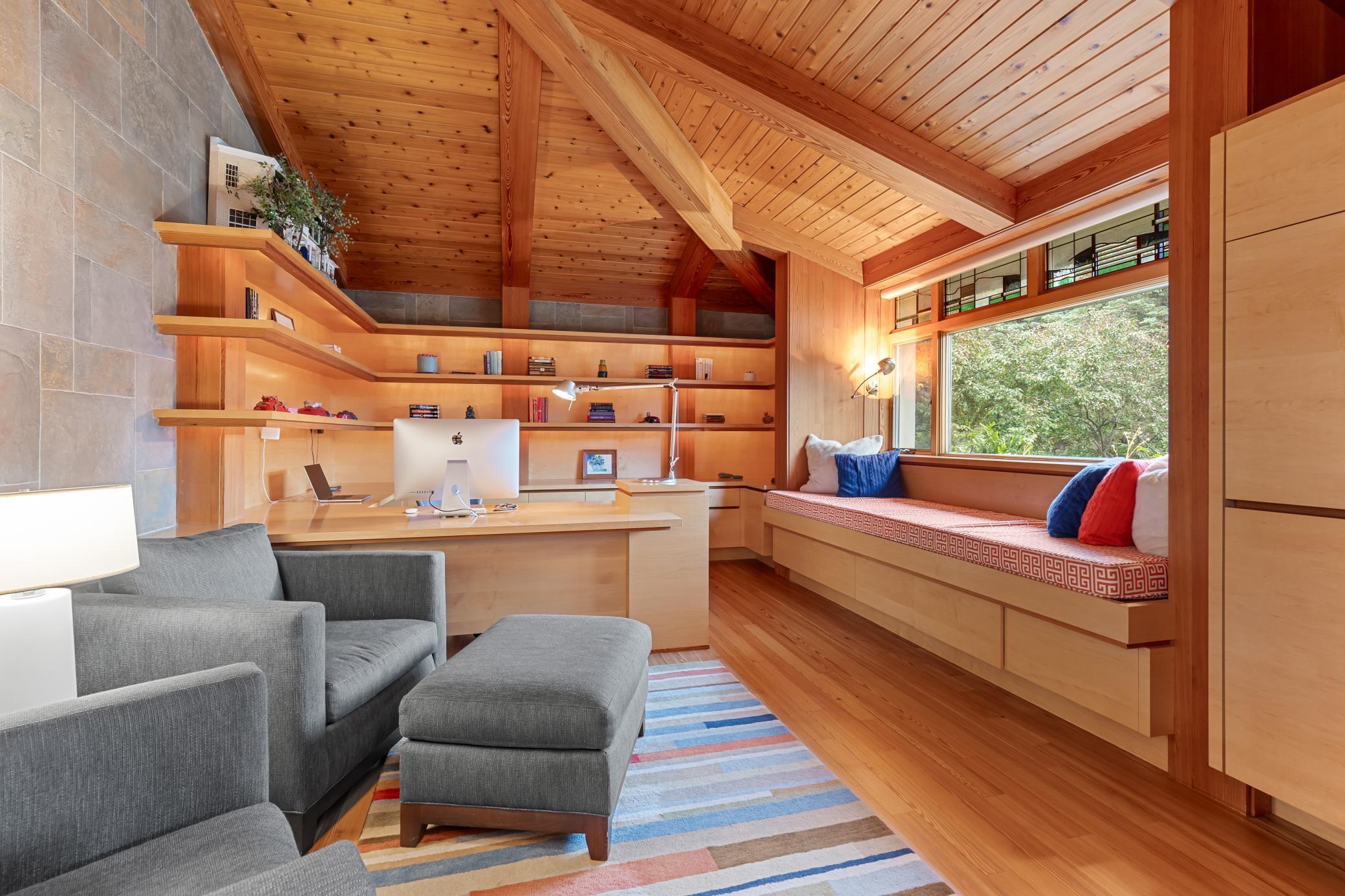 Southerly views and light balanced with privacy grace this first floor office space