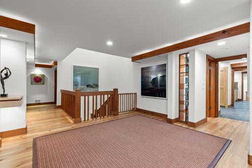 Douglas fir beams add warmth, dimension, and a sense of purpose throughout