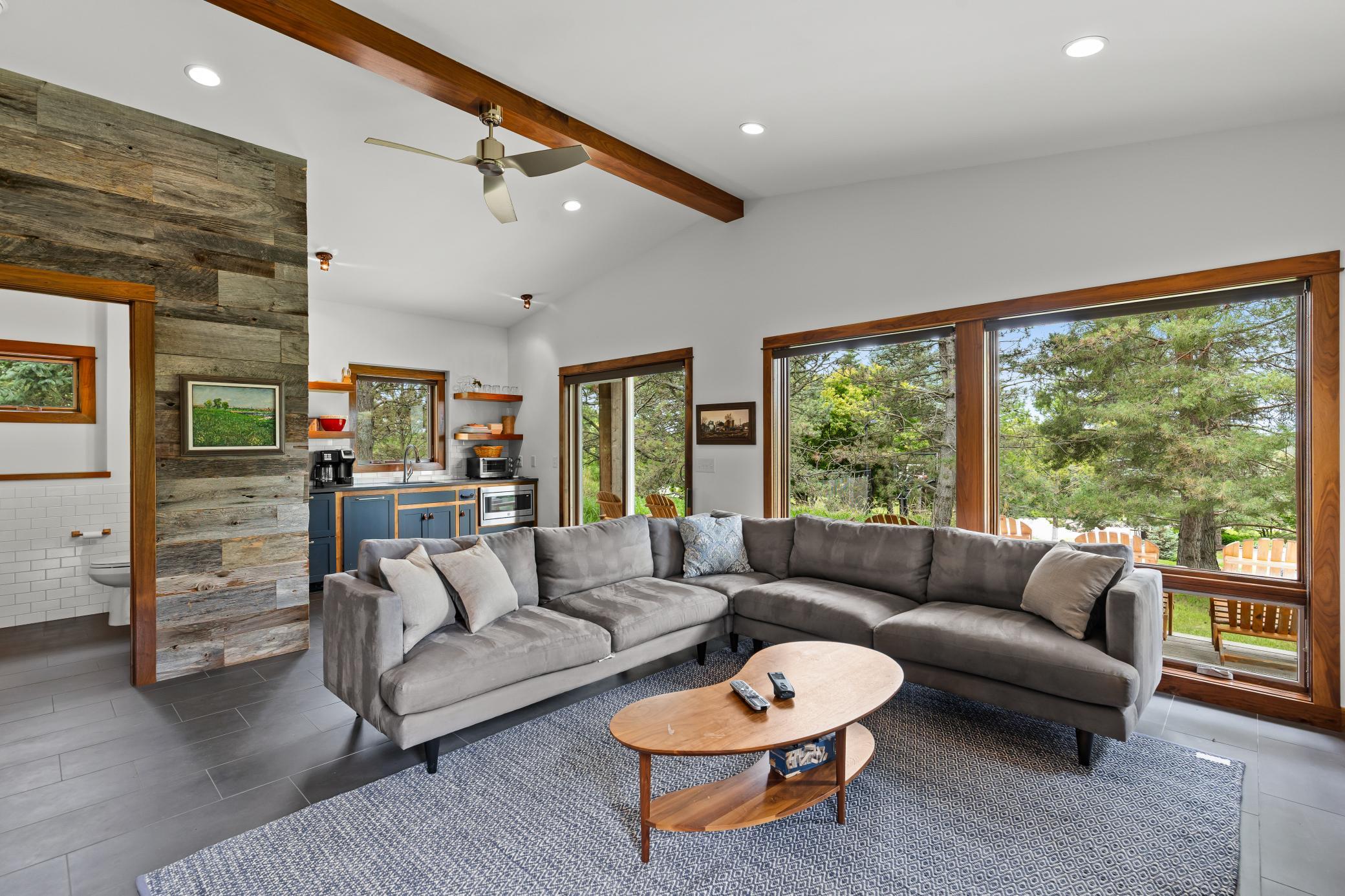 Generous sized living space open to the kitchenette