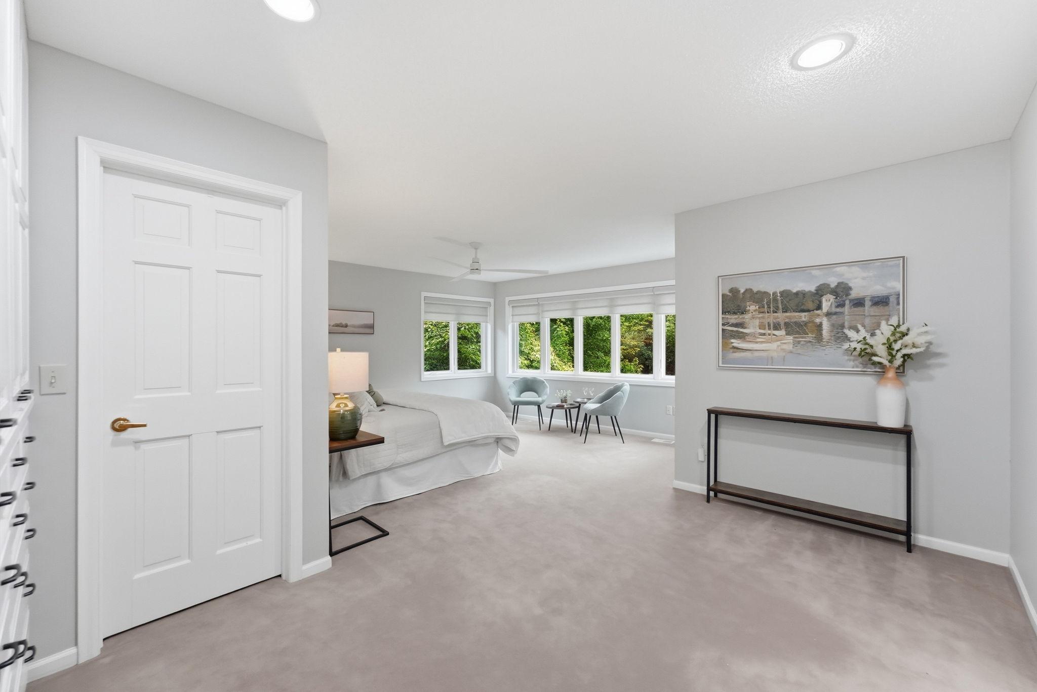 Upper level primary suite with near panoramic views!