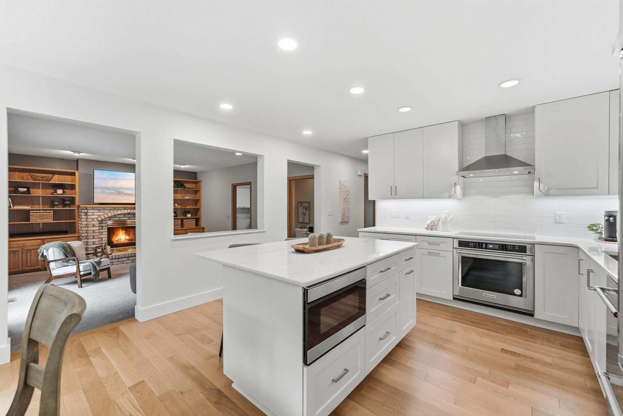Ample cabinet and counter space.
