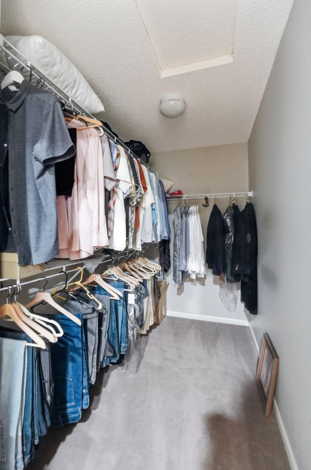 Spacious walk-in closet.