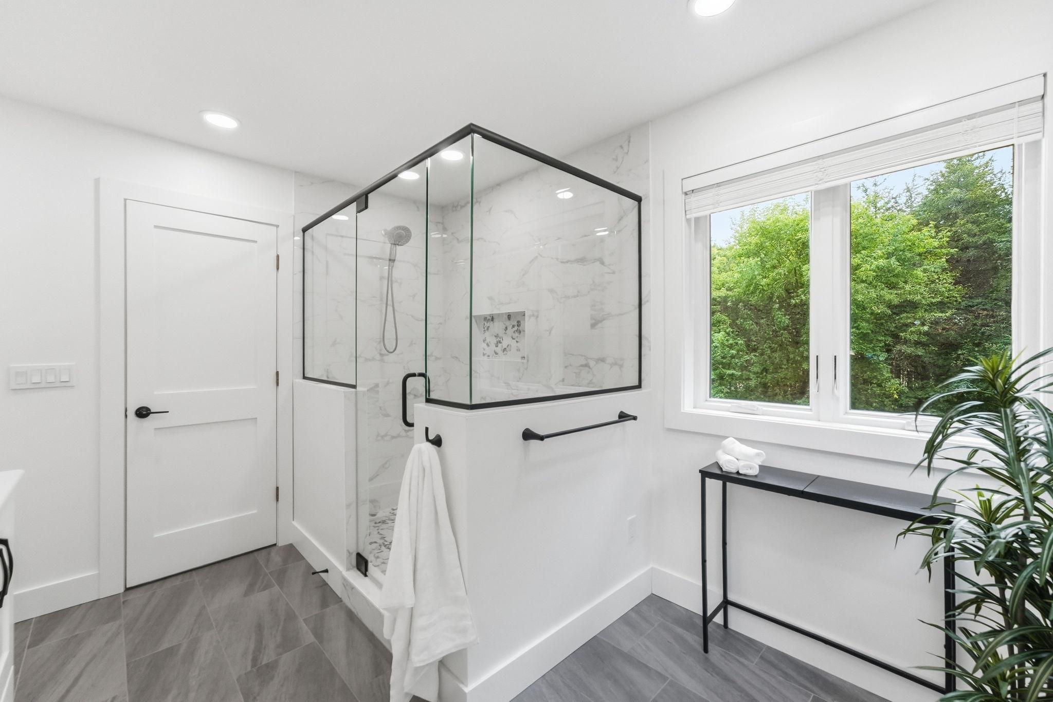 Gorgeous step-in shower.