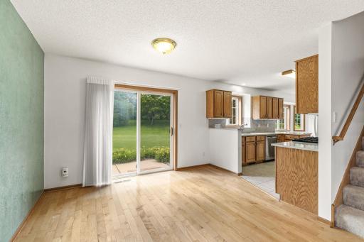 A peek at the view from the forming dining room outside, and into the kitchen.
