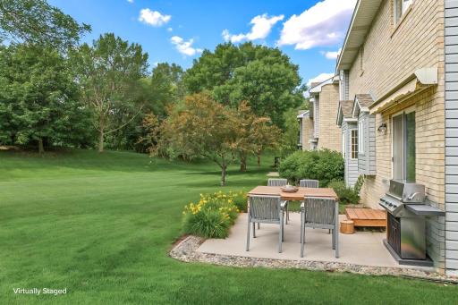 Rare to find setting, surrounded by open green space, perfect for privacy, pets and play.