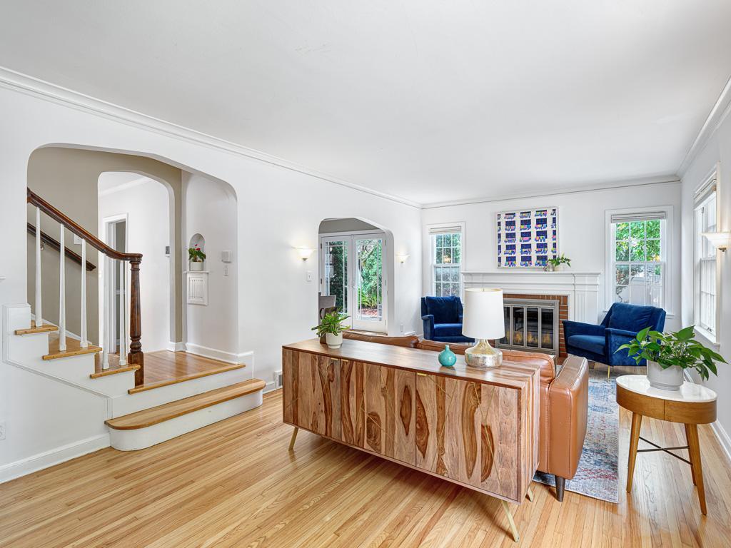 Beautiful hardwood floors and original details showcase the home's timeless charm and craftsmanship.