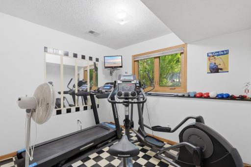 Exercise room with closet could be sixth bedroom