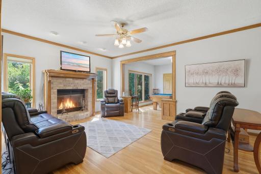 Main floor family room opens to flex room