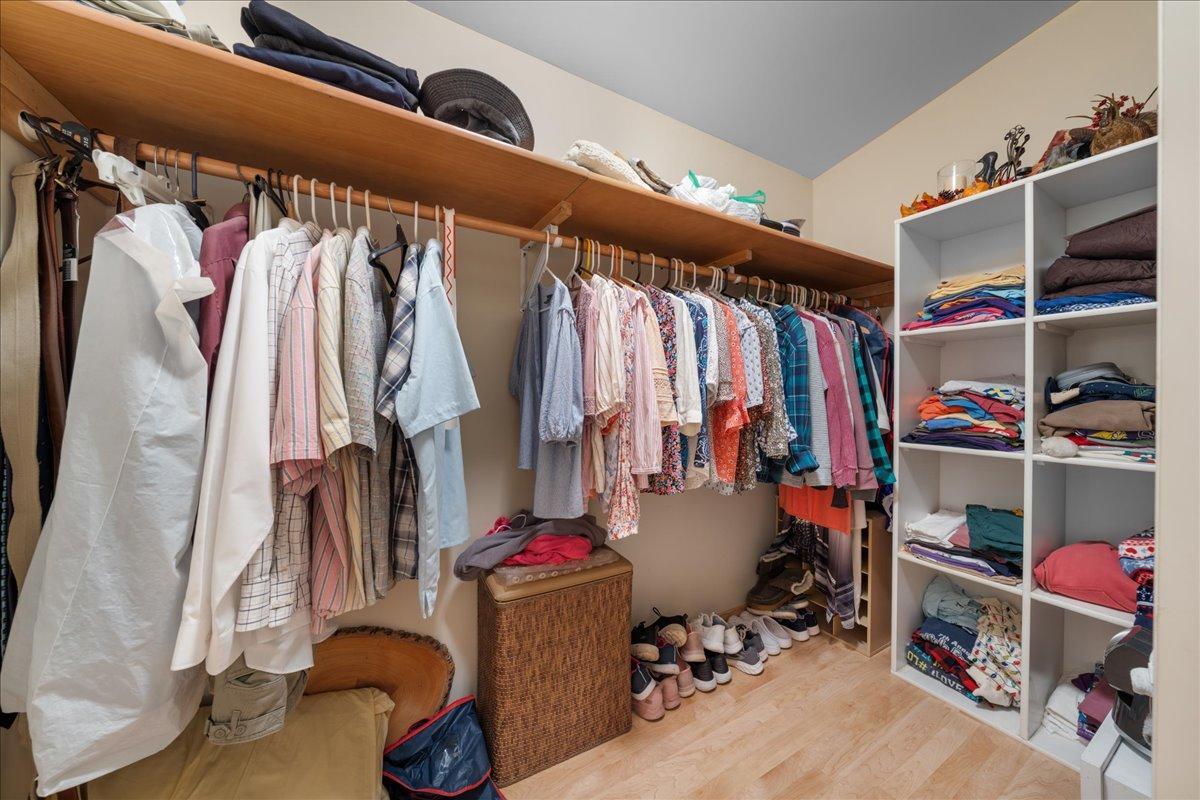 Large walk in closet in the upper level