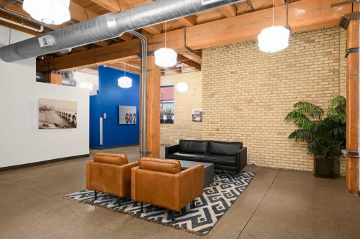 Welcoming lobby with secure entry & storage