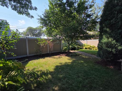 A view of the back of the level back yard