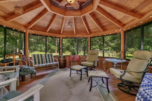 Gazebo has screens and windows, perfect place to enjoy the backyard views!!