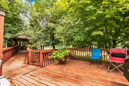 Deck leads to gazebo and paver patio
