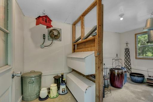 Inside of chicken coop
