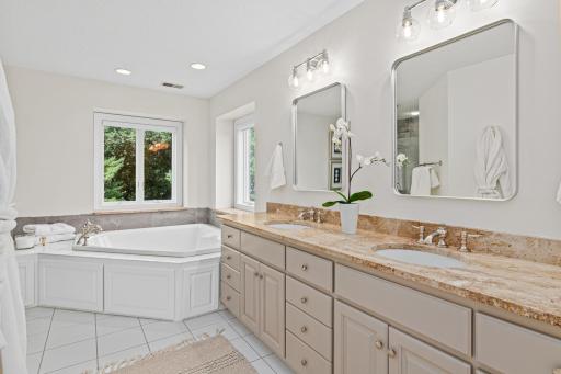 A spa-inspired bath featuring elegant finishes designed for everyday luxury.