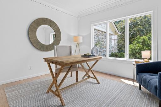 A private workspace designed for productivity while offering inspiring views of the property.