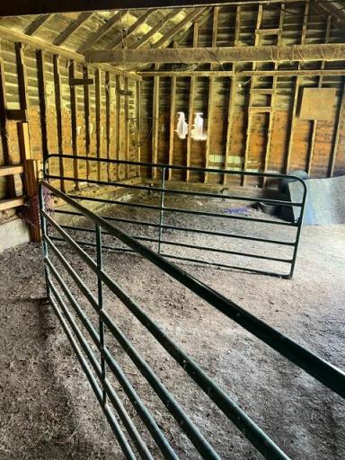 Panels inside the barn for horses, goats or cattle