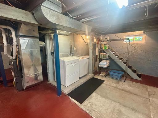 Unfinished basement that is perfect for storage