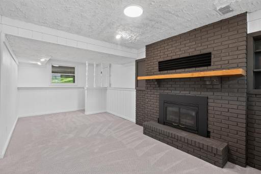 Lower level: family room + workout area/play area