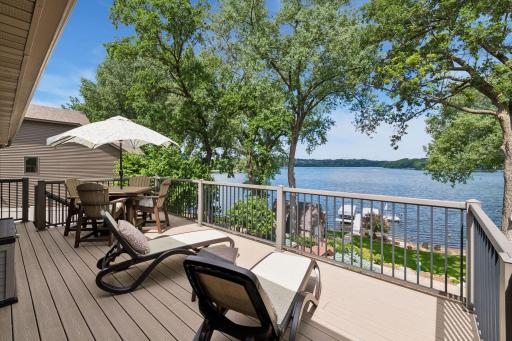 Deck (11 x 22) with lake views off of the dining & living room.