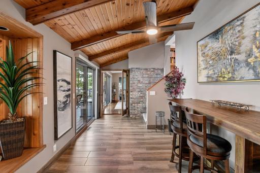 Main floor office has ceramic tile heated floor.