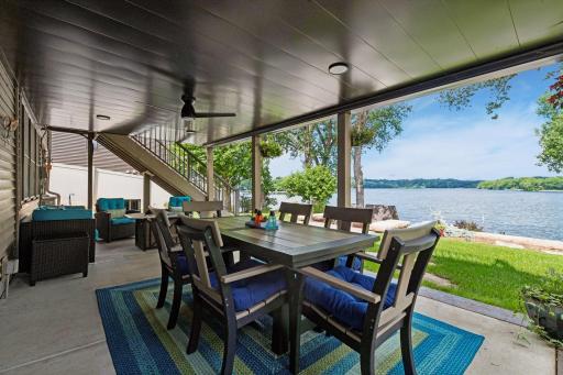 Walkout patio (11 x 22) from the lower level amusement room.