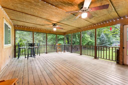 Screened in porch with ceiling fans, large & spacious, french doors to living room. Enjoy wildlife right in your private sanctuary!