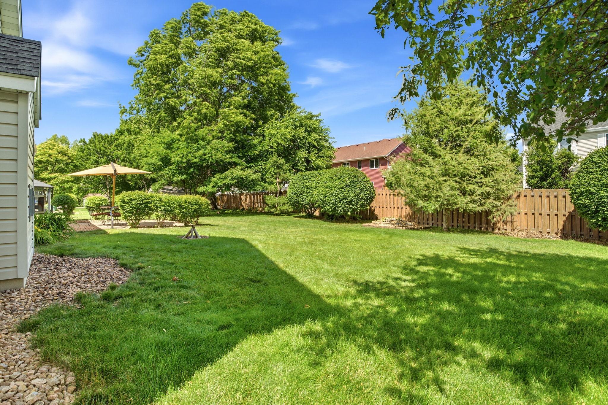 Large private backyard