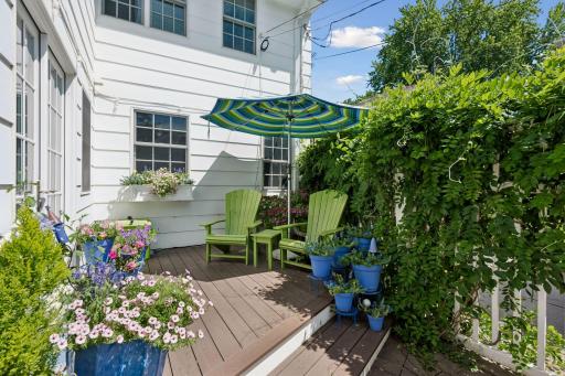 A cozy deck to sip your morning coffee.