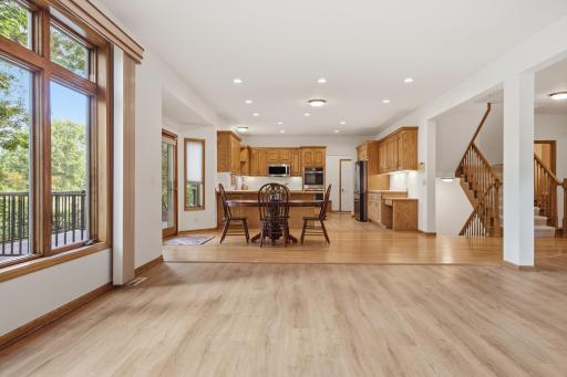 Spacious informal dining with slider to deck