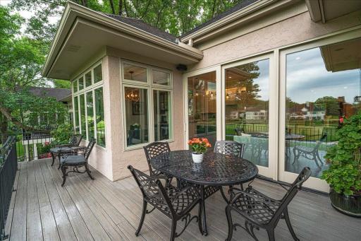 Spacious deck for entertaining and course viewing