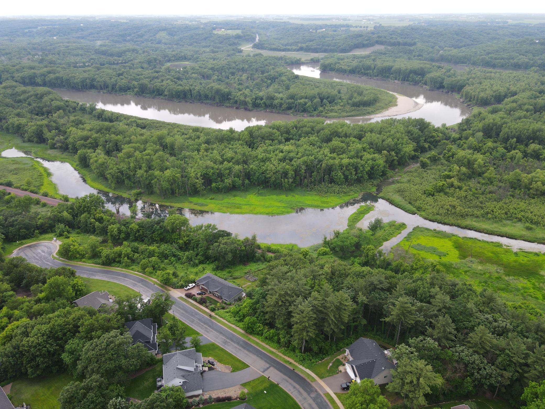 The Minnesota River flows just a few hundred yards NW of the land