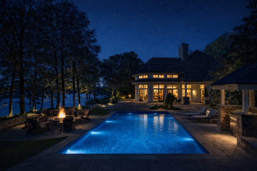 The newly added lakeside pool will be a hot spot to hang day or night.