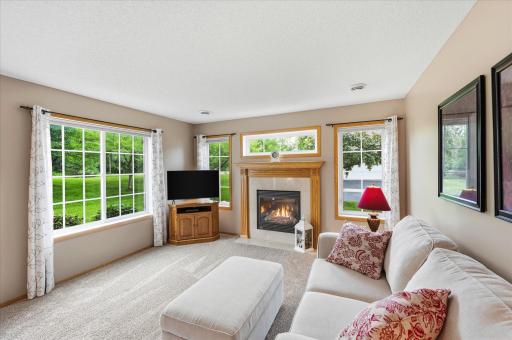 Cozy up by the fireplace on chilly Minnesota evenings.