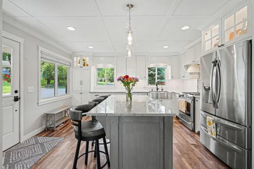 Kitchen right off of the side door. Open concept.