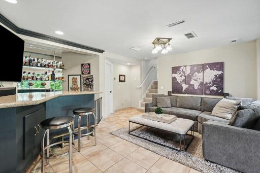 Wet bar and family room- Lower-level