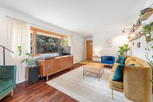 Large windows flood the main level with natural light.